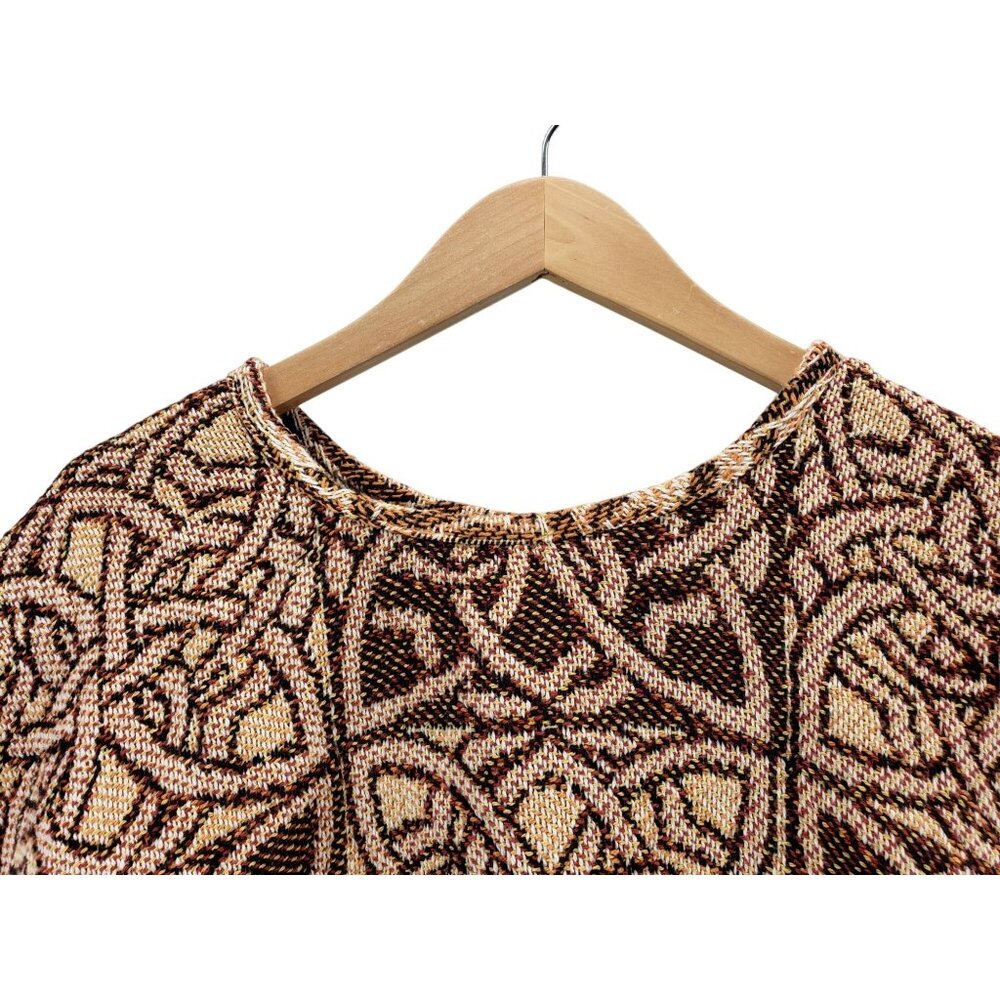 Woven Celtic Knot Cape Poncho Earth Tones OS Loomcraft Ren Fair Festival Irish - Picture 7 of 16